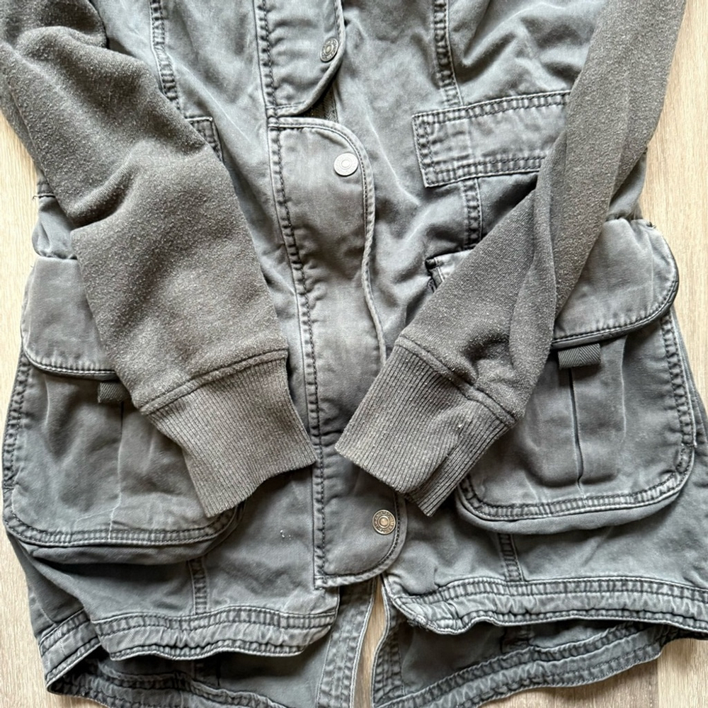 Abercrombie & Fitch Y2K Charcoal Utility Jacket Size S Industrial Retro Casual - Picture 12 of 15